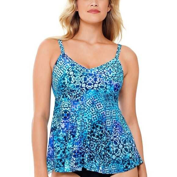 Swim Solutions Other - NWT SWIM SOLUTIONS Women's Underwired OTS Tankini Top 10  Blue Santorini Ombre